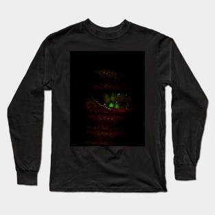 Digital collage and special processing. Bizarre. Mouth, teeth and fleshy parts. Dim, green on teeth. Long Sleeve T-Shirt